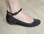 Suede ballerina's met enkelbandje Esprit maat 39 donkerbruin, Bruin, Zo goed als nieuw, Esprit, Ballerina's