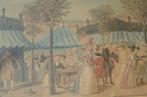 Franse gravure/ets ca 1787 'The Palais Royal Garden's Walk', Antiek en Kunst, Ophalen of Verzenden