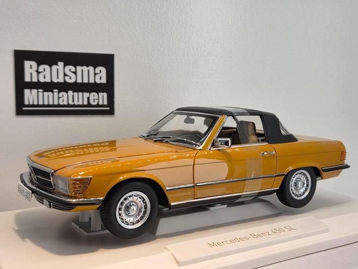 Mercedes-Benz 450 SL - W107 Cayenne Orange - 1:18 Norev, Hobby en Vrije tijd, Modelauto's | 1:18, Nieuw, Auto, Norev, Ophalen of Verzenden
