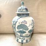 Grote Chinese / Japanse Vaas - Porselein Wit Blauw Roze, Ophalen of Verzenden