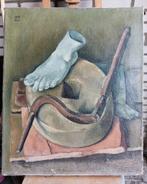 Surrealistisch Schilderij.Stileven met Slijpsteen, Ophalen