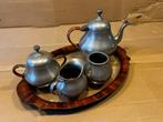 Tinnen set 4 delig Theekannetje etc, Antiek en Kunst, Ophalen