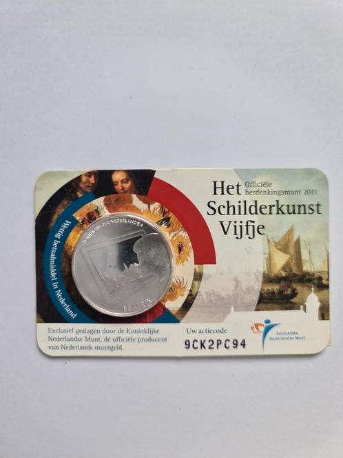 Schilderkunst Vijfje 2011 Coincard, Postzegels en Munten, Munten | Nederland, Losse munt, Euro's, Koningin Beatrix, Zilver, Ophalen of Verzenden