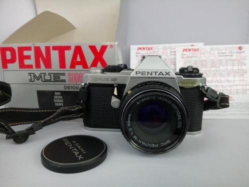 Pentax ME Super + 1:2 50mm lens + winder ME II, Audio, Tv en Foto, Fotocamera's Analoog, Gebruikt, Spiegelreflex, Pentax, Ophalen of Verzenden