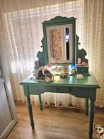 oud grenen toilet tafel met spiegel, Huis en Inrichting, Ophalen, Romantisch, 50 tot 100 cm, Zo goed als nieuw
