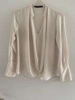 Beige ZARA blouse - maat M - polyester, Kleding | Dames, Blouses en Tunieken, Zara, Beige, Maat 38/40 (M), Zo goed als nieuw