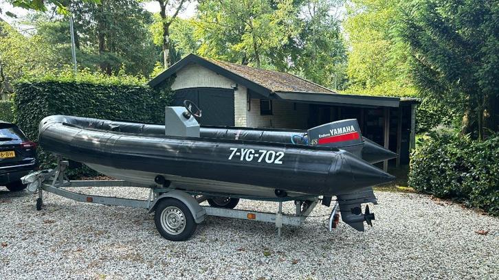 Avon Searider 5.4 Yamaha 48pk Enduro op trailer, Watersport en Boten, Rubberboten, Gebruikt, Yamaha, Overige materialen, Minder dan 70 pk