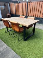 Mooie Vol Houten Eettafel Met 4 Stoelen!, Ophalen, 50 tot 100 cm, Zo goed als nieuw, 150 tot 200 cm