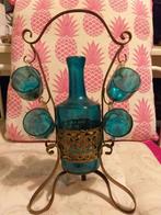 FLES,,antieke fles met kleine glaasjes, Ophalen of Verzenden