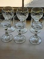 6 Kristalen likeur glaasjes  hoog 11,5 cm  4 euro per stuk, Ophalen of Verzenden