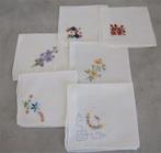 Zakdoekjes met geborduurde bloemen, Ophalen of Verzenden