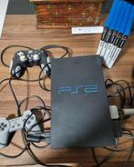 PS2 Slim Zwart + Controllers + Games (FIFA), Zwart, Ophalen of Verzenden, Met 1 controller, Slim