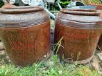 Unieke bruine potten - 2 stuks, Overige materialen, Gebruikt, Minder dan 60 cm, Rond