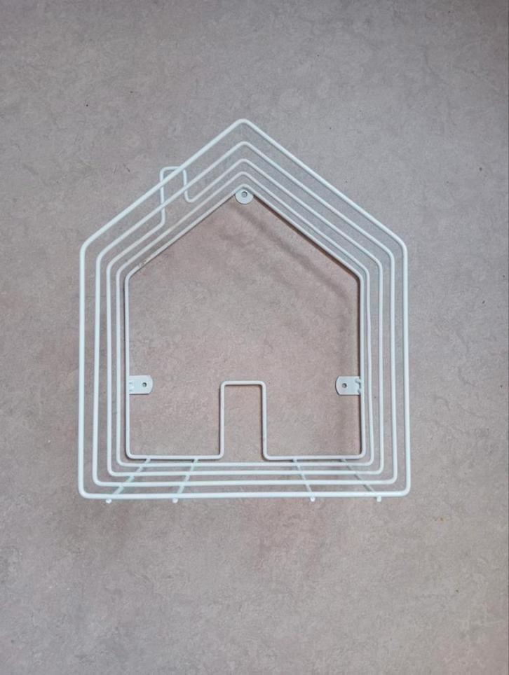 Design metalen draad wandrek huisje, Huis en Inrichting, Woonaccessoires | Overige, Nieuw, Ophalen of Verzenden