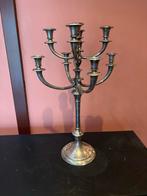Kandelaar verzilverd met zeven armen, Antiek en Kunst, Ophalen, Overige materialen