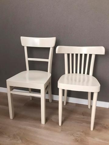 Vintage caféstoelen eetkamerstoel crème twee stuks beschikbaar voor biedingen