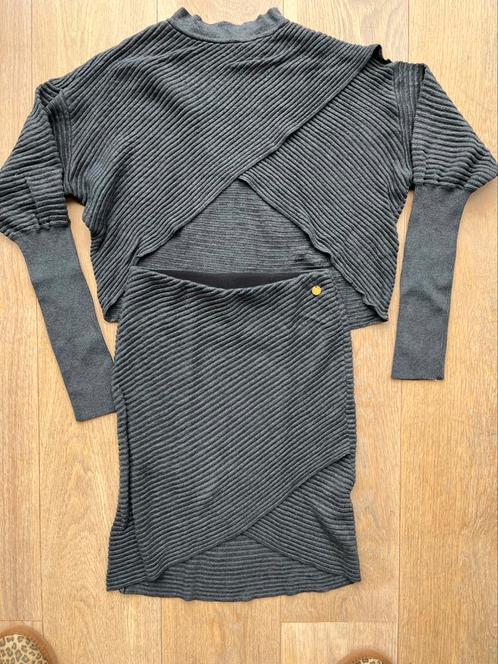 Rok en trui Freebird mt S als nieuw!, Kleding | Dames, Rokken, Zo goed als nieuw, Maat 36 (S), Grijs, Onder de knie, Ophalen of Verzenden