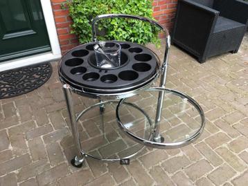 Serveerwagen, vintage, kristallen koeler, ijstang beschikbaar voor biedingen