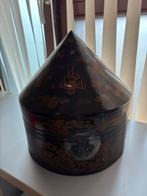 Antiek Decoratieve Houte Chinese Hoedendoos, Antiek en Kunst, Ophalen of Verzenden