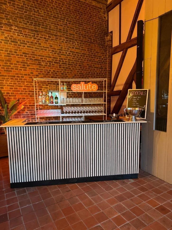 Stevige mobiele eiken bar - Perfect voor events en horeca, Huis en Inrichting, Barren, Nieuw, Ophalen of Verzenden