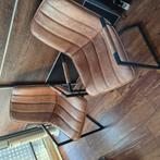 2 x eetkamerstoelen in perfecte conditie leatherlook, Huis en Inrichting, Stoelen, Ophalen, Zo goed als nieuw, Zwart, Metaal