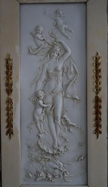 Karl ENS - biscuit porselein plaquette - zeldzaam groot-  beschikbaar voor biedingen