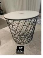 Twee bijzettafels van IKEA, Minder dan 55 cm, Rond, Zo goed als nieuw, Hout