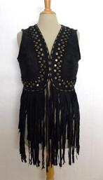 Stoer bohemian/festival bewerkt gilet van Jaune Rouge! L, Kleding | Dames, Verzenden, Zwart, Maat 42/44 (L), Zo goed als nieuw