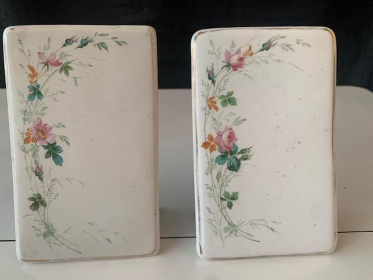 2 antieke porseleinen menu stands, Antiek en Kunst, Antiek | Porselein, Ophalen of Verzenden