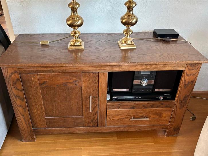 Houten Tv Meubel met Opbergruimte, Huis en Inrichting, Kasten | Televisiemeubels, Gebruikt, Minder dan 100 cm, 100 tot 150 cm