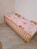 Mooie houten peuterbed incl lattenbodem en matras, 70 tot 85 cm, Zo goed als nieuw, Matras, 140 tot 160 cm