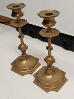 Antieke koperen Kandelaars - 25cm Hoog, Antiek en Kunst, Antiek | Kandelaars, Ophalen of Verzenden, Koper of Brons