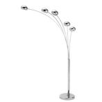 Moderne Vloerlamp met 5 Lampen, verchroomd, Huis en Inrichting, Lampen | Vloerlampen, Ophalen, Nieuw, Metaal, 150 tot 200 cm