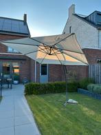 Zweefparasol Ecru 2,5x2,5m incl voet en tegels, Tuin en Terras, Parasols, Kantelbaar, 2 tot 3 meter, Ophalen of Verzenden, Zweefparasol