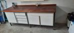 Werkbank, oude lab. tafel, Doe-het-zelf en Verbouw, Werkbanken, Ophalen, Gebruikt, 170 cm of meer