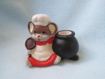 Vintage Zweeds kerstkandelaartje muisje keramiek beschikbaar voor biedingen