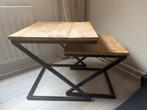 Mangohouten Bijzettafels - Industrieel Design, Minder dan 45 cm, Minder dan 55 cm, Gebruikt, Vierkant