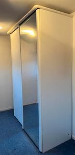 Tweedeurs spiegelkast, Huis en Inrichting, Kasten | Kledingkasten, Ophalen, Gebruikt, 100 tot 150 cm, Met hangruimte