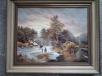 Schilderij H. van Elshout in keurige staat met mooie lijst., Antiek en Kunst, Kunst | Schilderijen | Klassiek, Ophalen