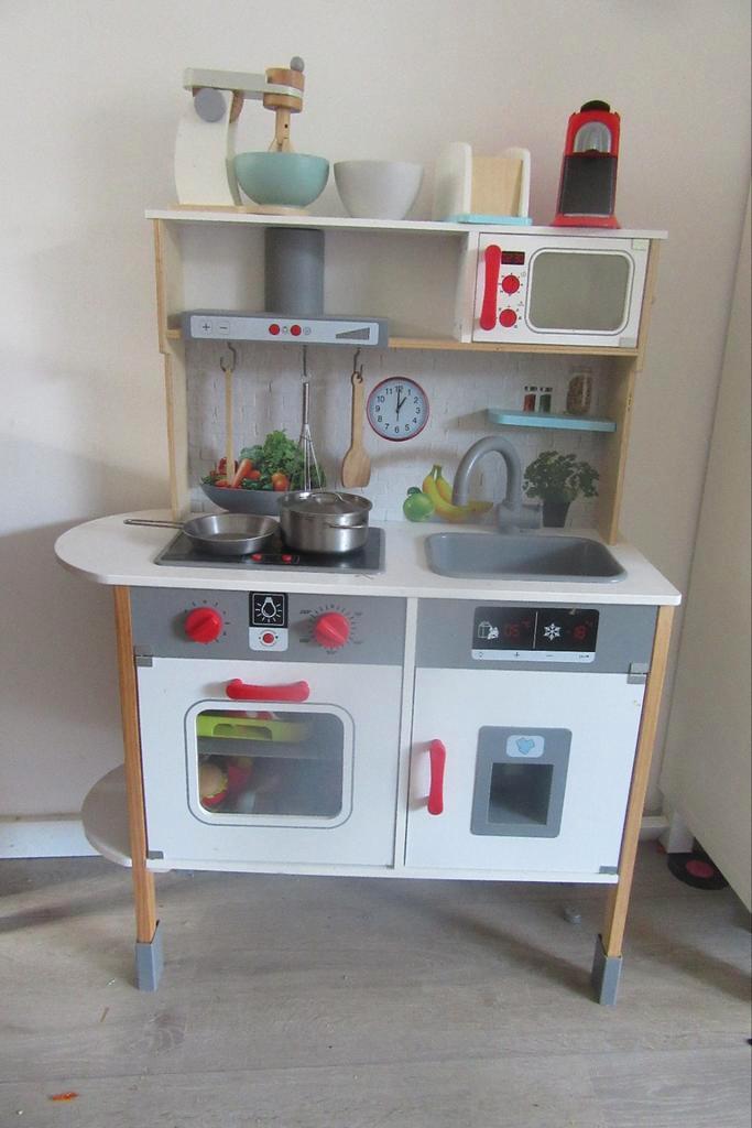Speelgoedkeuken met lichtjes, Kinderen en Baby's, Speelgoed | Speelkeukens, Gebruikt, Speelkeuken, Hout, Ophalen