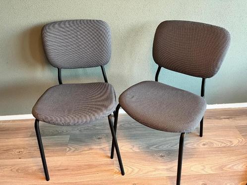 KARLJAN eetkamerstoel | Set van 2, Huis en Inrichting, Stoelen, Zo goed als nieuw, Twee, Metaal, Stof, Grijs, Ophalen of Verzenden
