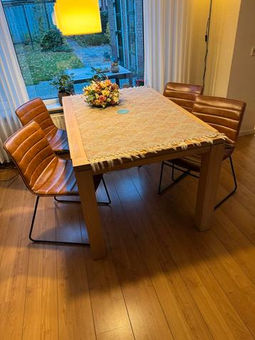 Cognac Kleurige Art-Leder Stoelen (6) beschikbaar voor biedingen