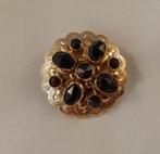 Antiek gouden broche met granaat., Sieraden, Tassen en Uiterlijk, Broches, Goud, Goud, Minder dan 4 cm, Met edelsteen