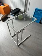 Glazen Bijzettafel - laptophouder, Huis en Inrichting, Tafels | Bijzettafels, Minder dan 45 cm, Minder dan 55 cm, Ophalen of Verzenden