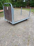 Plateauwagen, plateaukar, transportkar, magazijnwagen, Doe-het-zelf en Verbouw, Transportwagens, Ophalen, Zo goed als nieuw, Transportkar