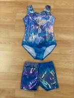 Nieuw blauw turnsetje maat 140/146, Sport en Fitness, Turnen, Blauw, Nieuw, Turnpak(je), Kindermaat 122 t/m 140