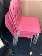 Roze Stapelbare Stoelen (5 stuks), Huis en Inrichting, Stoelen, Gebruikt, Ophalen of Verzenden, Vier, Rood