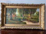 Oude boerderij in landschap, 80x40 cm, Antiek en Kunst, Ophalen