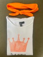 Koningsdag oranje shirt maat 128, Meisje, Ophalen of Verzenden, Zo goed als nieuw, Shirt of Longsleeve