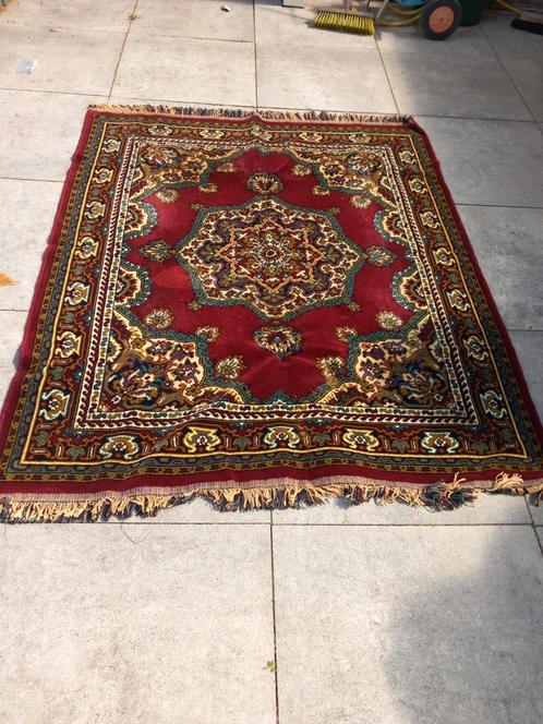 Oosters tapijt - Vierkant - Rood/Bruin/Groen, Huis en Inrichting, Stoffering | Tapijten en Kleden, Gebruikt, 100 tot 150 cm, 100 tot 150 cm